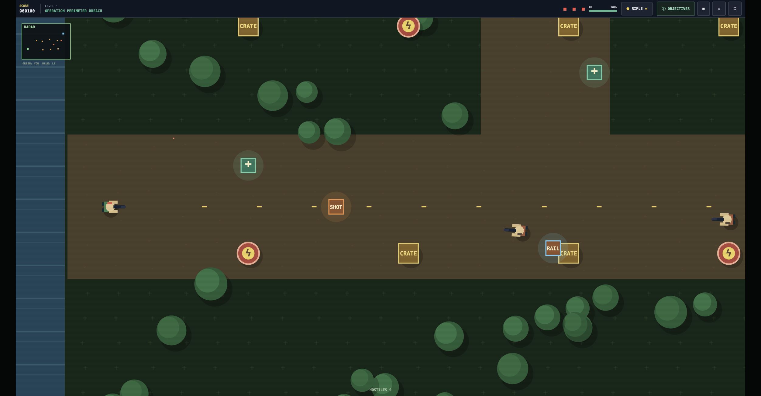 Jungle Extraction: a commando on a forest trail with a tactical radar